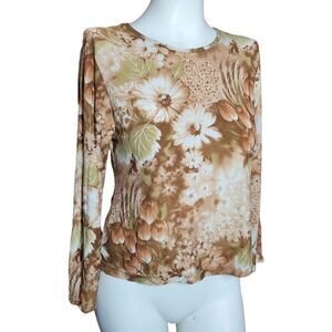 Ultra soft long sleeve floral blouse Large
